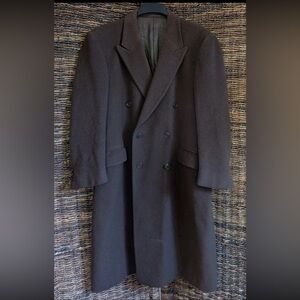 Vintage Marzotto Cashmere Double Breasted Coat Made In Italy Mens Medium Brown